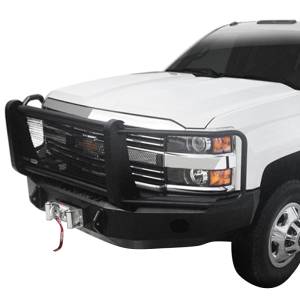 Iron Cross - Iron Cross 24-525-11 Winch Front Bumper with Grille Guard for Chevy Silverado 2500/3500 2011-2014 - Gloss Black - Image 2