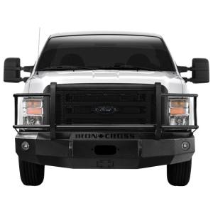 Iron Cross - Iron Cross 24-425-08-MB Winch Front Bumper with Grille Guard for Ford F250/F350/F450 2008-2010 - Matte Black - Image 2