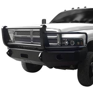 Iron Cross - Iron Cross 24-615-97-MB Winch Front Bumper with Grille Guard for Dodge Ram 1500 1997-2001 - Matte Black - Image 2