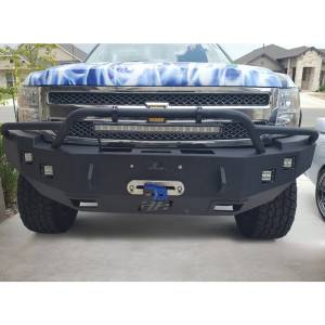 Hammerhead Bumpers - Hammerhead 600-56-0121 Winch Front Bumper with Pre-Runner Guard and Square Light Holes for Chevy Silverado 1500 2007-2013 - Image 3
