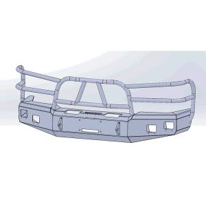 Hammerhead 600-56-0132 X-Series Winch Front Bumper with Full Brush Guard and Square Light Holes for Chevy Silverado 1500 2003-2006