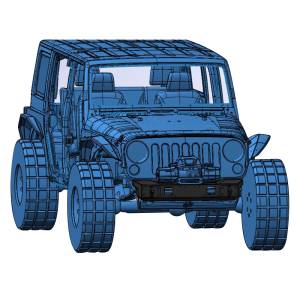 Hammerhead 600-56-0698 Minimalist Front Bumper with OEM Fog Holes for Jeep Wrangler JK 2007-2017