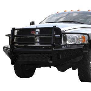 Fab Fours - Fab Fours DR03-S1060-1 Black Steel Front Bumper with Full Grille Guard for Dodge Ram 2500 HD/3500 HD/4500 HD/5500 HD 2003-2005 - Image 2