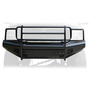 Fab Fours FS99-S1660-1 Black Steel Front Bumper with Full Grille Guard for Ford F250/F350 1999-2004