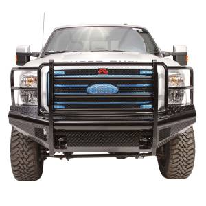 Fab Fours FS11-S2560-1 Black Steel Front Bumper with Full Grille Guard for Ford F250/F350/F450/F550 2011-2016