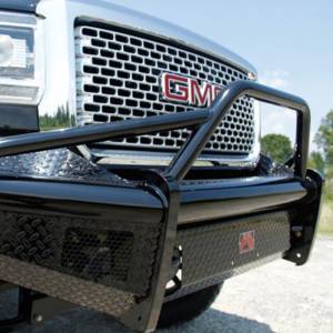 Fab Fours - Fab Fours GM08-S2162-1 Black Steel Front Bumper with Pre-Runner Guard for GMC Sierra 2500/3500 2007-2010 - Image 4