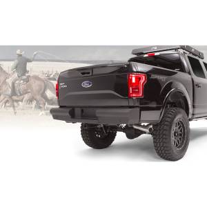 Fab Fours - Fab Fours FF09-U1750-1 Black Steel Elite Smooth Rear Bumper for Ford F150 2009-2014 - Image 4