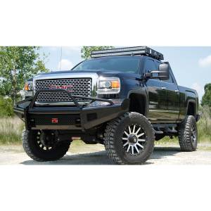 Fab Fours GM14-S3162-1 Black Steel Front Bumper with Pre-Runner Guard for GMC Sierra 2500/3500 2015-2019