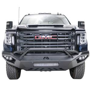 Fab Fours GM15-V3152-1 Vengeance Front Bumper with Pre-Runner Guard and Sensor Holes for GMC Sierra 2500/3500 2015-2019