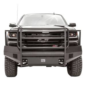 Fab Fours CS16-R3860-1 Black Steel Elite Smooth Front Bumper with Full Guard for Chevy Silverado 1500 2016-2018
