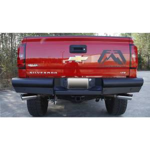 Fab Fours CS14-U3150-1 Black Steel Elite Smooth Rear Bumper with Sensor Holes for Chevy Silverado 1500 2014-2018