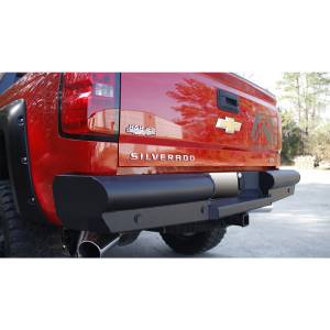 Fab Fours - Fab Fours CS14-U3150-1 Black Steel Elite Smooth Rear Bumper with Sensor Holes for Chevy Silverado 1500 2014-2018 - Image 2
