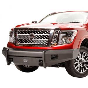 Fab Fours - Fab Fours NT16-R3761-1 Black Steel Elite Smooth Front Bumper for Nissan Titan XD Only 2016-2019 - Image 2