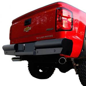 Fab Fours - Fab Fours CS14-U3150-1 Black Steel Elite Smooth Rear Bumper with Sensor Holes for GMC Sierra 1500 2014-2018 - Image 2