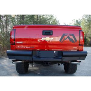 Fab Fours - Fab Fours CS14-U3150-1 Black Steel Elite Smooth Rear Bumper with Sensor Holes for GMC Sierra 1500 2014-2018 - Image 3