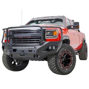 Fab Fours - Fab Fours GM15-X2850-1 Matrix Front Bumper with Full Guard and Sensor Holes for GMC Sierra 2500/3500 2015-2019 - Image 2