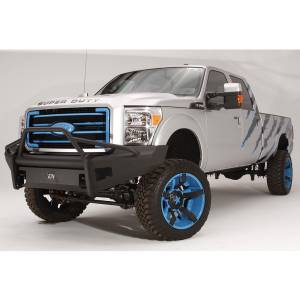 Fab Fours FS11-Q2562-1 Black Steel Elite Smooth Front Bumper with Pre-Runner Guard for Ford F250/F350/F450/F550 2011-2016