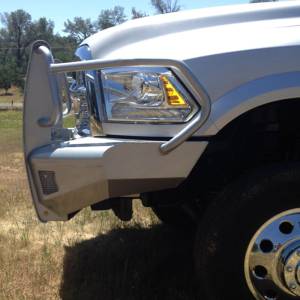 Fab Fours - Fab Fours DR10-Q2960-1 Black Steel Elite Smooth Front Bumper with Full Guard for Dodge Ram 2500/3500/4500/5500 2010-2018 - Image 6