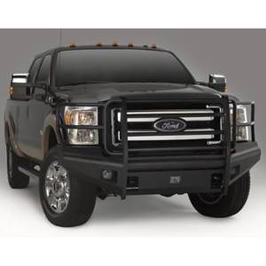 Fab Fours - Fab Fours FS99-Q1660-1 Black Steel Elite Smooth Front Bumper with Full Guard for Ford F250/F350 1999-2004 - Image 2