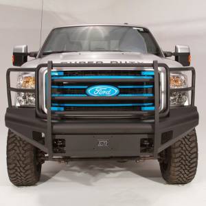 Fab Fours - Fab Fours FS08-Q1960-1 Black Steel Elite Smooth Front Bumper with Full Guard for Ford F250/F350 2008-2010 - Image 2