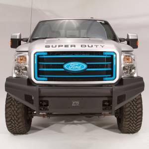 Fab Fours - Fab Fours FS08-Q1961-1 Black Steel Elite Smooth Front Bumper for Ford F250/F350 2008-2010 - Image 2