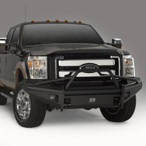 Fab Fours - Fab Fours FS08-Q1962-1 Black Steel Elite Smooth Front Bumper with Pre-Runner Guard for Ford F250/F350 2008-2010 - Image 2