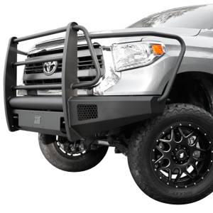 Fab Fours - Fab Fours TT07-R1860-1 Black Steel Elite Smooth Front Bumper with Full Guard for Toyota Tundra 2007-2013 - Image 2