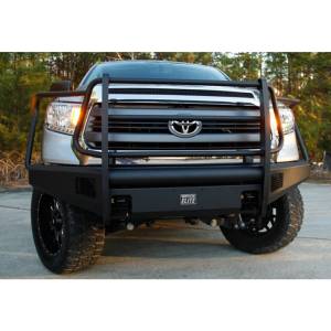 Fab Fours - Fab Fours TT07-R1860-1 Black Steel Elite Smooth Front Bumper with Full Guard for Toyota Tundra 2007-2013 - Image 3