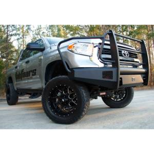 Fab Fours - Fab Fours TT07-R1860-1 Black Steel Elite Smooth Front Bumper with Full Guard for Toyota Tundra 2007-2013 - Image 4