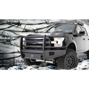 Fab Fours - Fab Fours FF15-R3250-1 Black Steel Elite Smooth Front Bumper with Full Guard for Ford F150 2015-2017 - Image 3