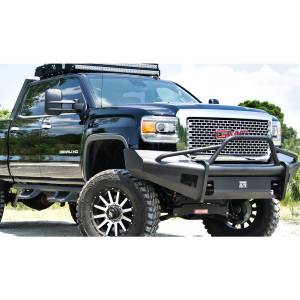 Fab Fours - Fab Fours GM14-Q3162-1 Black Steel Elite Smooth Front Bumper with Pre-Runner Guard for GMC Sierra 2500/3500 2015-2019 - Image 2