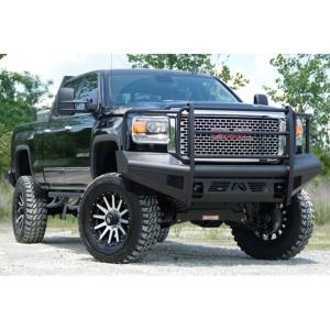 Fab Fours - Fab Fours GM14-Q3160-1 Black Steel Elite Smooth Front Bumper with Full Guard for GMC Sierra 2500/3500 2015-2019 - Image 2