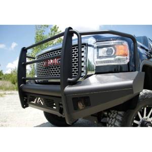 Fab Fours - Fab Fours GM14-Q3160-1 Black Steel Elite Smooth Front Bumper with Full Guard for GMC Sierra 2500/3500 2015-2019 - Image 3