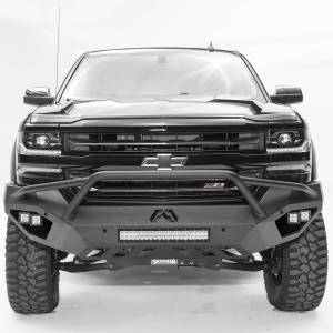 Fab Fours CS16-D3852-1 Vengeance Front Bumper with Pre-Runner Guard and Sensor Holes for Chevy Silverado 1500 2016-2018