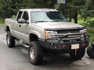 Hammerhead 600-56-0135 Winch Front Bumper with Pre-Runner Guard and Square Light Holes for Chevy Silverado 2500 HD/3500 HD 2003-2006