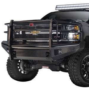 Fab Fours - Fab Fours DR13-K2960-1 Black Steel Front Bumper with Full Grille Guard for Dodge Ram 1500 2013-2018 - Image 2