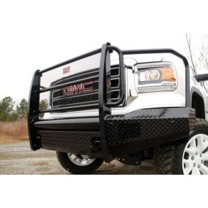 Fab Fours - Fab Fours GS14-K3160-1 Black Steel Front Bumper with Full Grille Guard for GMC Sierra 1500 2014-2015 - Image 2