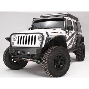 Fab Fours - Fab Fours JK07-B1856-1 FMJ Stubby Winch Front Bumper with Full Guard for Jeep Wrangler JK 2007-2018 - Image 2