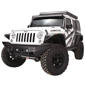 Fab Fours - Fab Fours JK07-B1857-1 FMJ Full Width Winch Front Bumper for Jeep Wrangler JK 2007-2018 - Image 2