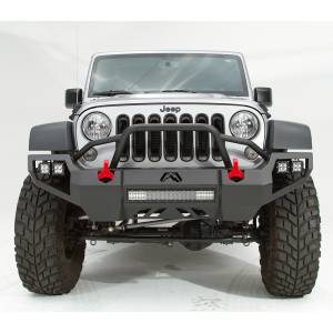 Fab Fours JK07-D1852-1 Vengeance Front Bumper with Pre-Runner Guard and Sensor Holes for Jeep Wrangler JK 2007-2018