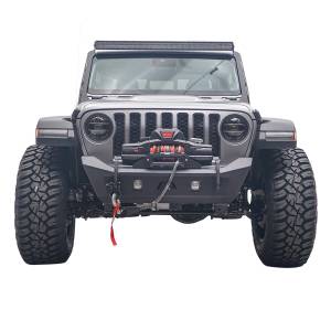 Fab Fours JL18-B4751-1 Stubby Winch Front Bumper for Jeep Wrangler JL 2018-2020 and Jeep Gladiator 2020