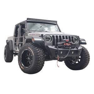 Fab Fours - Fab Fours JL18-B4751-1 Stubby Winch Front Bumper for Jeep Wrangler JL 2018-2020 and Jeep Gladiator 2020 - Image 2