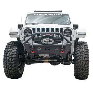 Fab Fours JL18-B4752-1 Stubby Winch Front Bumper with Pre-Runner Guard for Jeep Wrangler JL 2018-2020 and Jeep Gladiator 2020