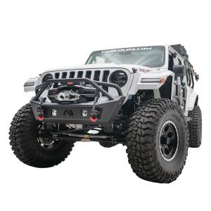 Fab Fours - Fab Fours JL18-B4752-1 Stubby Winch Front Bumper with Pre-Runner Guard for Jeep Wrangler JL 2018-2020 and Jeep Gladiator 2020 - Image 2