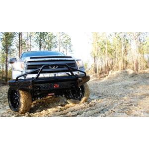 Fab Fours TT14-K2862-1 Black Steel Front Bumper with Pre-Runner Bar Guard for Toyota Tundra 2014-2019