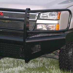 Fab Fours - Fab Fours CH05-S1360-1 Black Steel Front Bumper with Grille Guard for Chevy Silverado 2500/3500 2003-2006 - Image 2