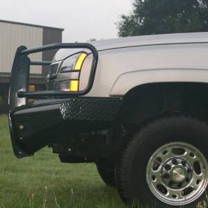 Fab Fours - Fab Fours CH05-S1360-1 Black Steel Front Bumper with Grille Guard for Chevy Silverado 2500/3500 2003-2006 - Image 3