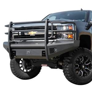 Fab Fours - Fab Fours CH05-Q1360-1 Black Steel Elite Smooth Front Bumper with Grille Guard for Chevy Silverado 2500/3500 2003-2006 - Image 2