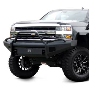 Fab Fours - Fab Fours CH05-Q1362-1 Black Steel Elite Smooth Front Bumper with Pre-Runner Guard for Chevy Silverado 2500/3500 2003-2006 - Image 2