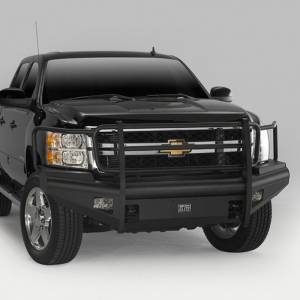 Fab Fours - Fab Fours CH08-Q2060-1 Black Steel Elite Smooth Front Bumper with Grille Guard for Chevy Silverado 2500/3500 2007-2010 - Image 2